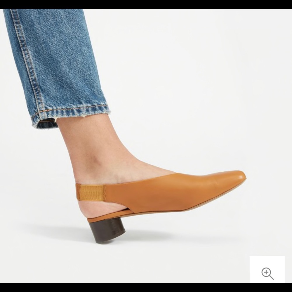 Everlane Square Toe Slingback In Burnt Orange